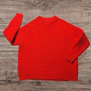 H&M Red Chunky Knit Popcorn Sweater - Oversized